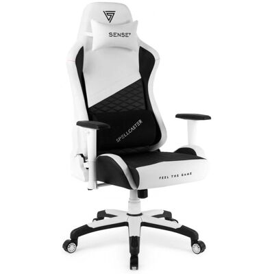 Silla de juego Sense7 Spellcaster XL - Cuero ecológico, Blanco Silla de juego Sense7 Spellcaster XL - Cuero ecológico, Blanco