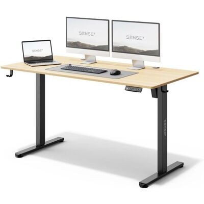 Bureau ajustable en pin noir SENSE7 - NOJO140 - Publicité Bureau ajustable en pin noir SENSE7 - NOJO140 - Publicité