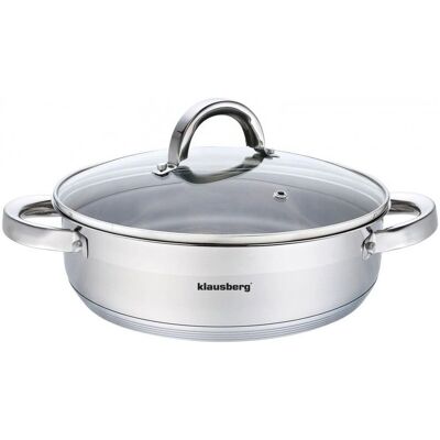 Klausberg KB 7174 - Flachtopf - 28cm - 6L - Edelstahl Klausberg KB 7174 - Flachtopf - 28cm - 6L - Edelstahl
