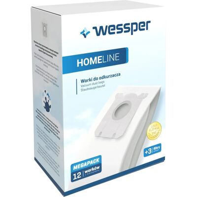 Wessper 12 Sacos de Aspiração - Compatível com Philips, Electrolux, Aeg Wessper 12 Sacos de Aspiração - Compatível com Philips, Electrolux, Aeg