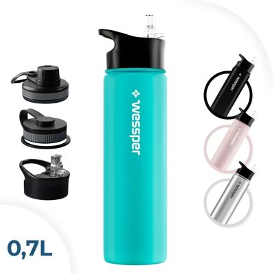 Wessper - Activemax Steeline - Turkusowy - 0.7L - Termos nief Wessper - Activemax Steeline - Turkusowy - 0.7L - Termos nief