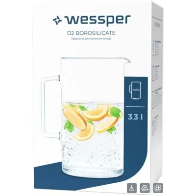 Wessper Carafe en Verre Résistante à la Chaleur 2,5L - Type de Produit - Publicité Wessper Carafe en Verre Résistante à la Chaleur 2,5L - Type de Produit - Publicité