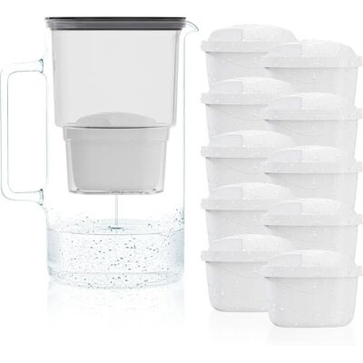 Carafe en verre borosilicat Wessper - Filtre d’eau et bouilloire multifonction Carafe en verre borosilicat Wessper - Filtre d’eau et bouilloire multifonction