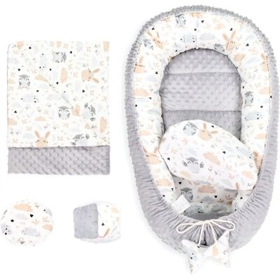 Totsy Baby - KOK850_SOWKI_50X90 - Jasnoszary - Baby nest Totsy Baby - KOK850_SOWKI_50X90 - Jasnoszary - Baby nest