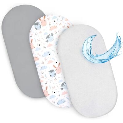 Totsy Baby Spannbettlaken & Wasserdichter Matratzenschoner - Grau Totsy Baby Spannbettlaken & Wasserdichter Matratzenschoner - Grau