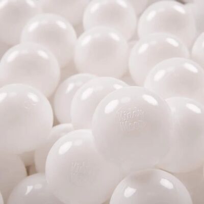KiddyMoon 100 Palline - Palline di Plastica, 7cm, Bianche KiddyMoon 100 Palline - Palline di Plastica, 7cm, Bianche