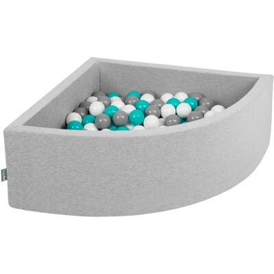 KiddyMoon Piscina di Palline in Schiuma 90x30cm - 200 Palline, Grigio Chiaro KiddyMoon Piscina di Palline in Schiuma 90x30cm - 200 Palline, Grigio Chiaro