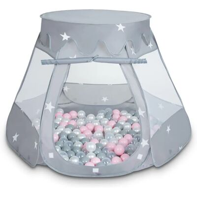 Selonis 105x90cm Namiot do Zabawy dla Dzieci - Zamek, Różowy, 100 Kul Selonis 105x90cm Namiot do Zabawy dla Dzieci - Zamek, Różowy, 100 Kul