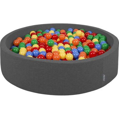 KiddyMoon Piscine à Boules - 120x30cm, 200 Boules, Gris/Colorés - Piscine de Boules - Publicité KiddyMoon Piscine à Boules - 120x30cm, 200 Boules, Gris/Colorés - Piscine de Boules - Publicité