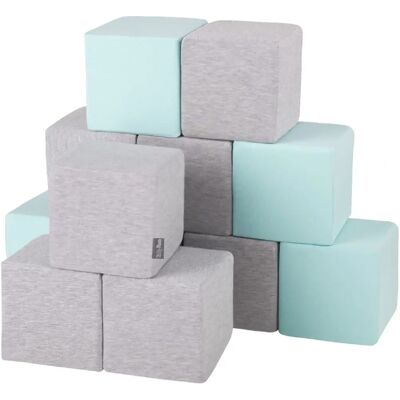 KiddyMoon Cubes de Mousse Gris Clair-Menthe - Blocs pour enfants - Publicité KiddyMoon Cubes de Mousse Gris Clair-Menthe - Blocs pour enfants - Publicité