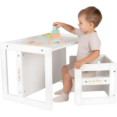 KiddyMoon - TC-002 - Weiß - 61x44x44 - Tisch- und Stuhl-Set KiddyMoon - TC-002 - Weiß - 61x44x44 - Tisch- und Stuhl-Set