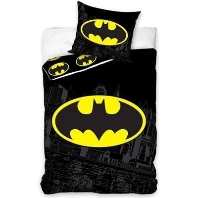 Parure de lit en coton Batman - Noir - 140 x 200 cm - Publicité Parure de lit en coton Batman - Noir - 140 x 200 cm - Publicité