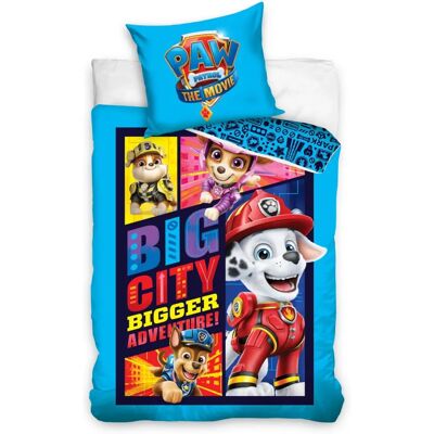 PAW Patrol Big City Blauw Katoenen Dekbedovertrek - 140x200 cm PAW Patrol Big City Blauw Katoenen Dekbedovertrek - 140x200 cm