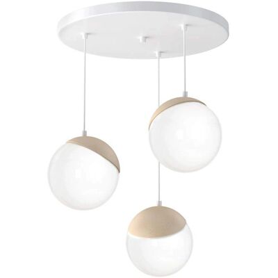Suspension Milagro Blanc et Bois - SFERA - Lampe suspendue - Publicité Suspension Milagro Blanc et Bois - SFERA - Lampe suspendue - Publicité