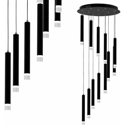 Suspension Industrielle Noire Ajustable Milagro - Lampe Suspendue - Publicité Suspension Industrielle Noire Ajustable Milagro - Lampe Suspendue - Publicité