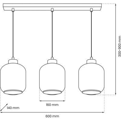Milagro Amber Suspension Lamp - 3 Lights Milagro Amber Suspension Lamp - 3 Lights