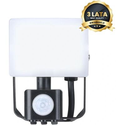 Eko-Light - LED 10W PIR 950lm 5000K - Noir - Floodlight - Publicité Eko-Light - LED 10W PIR 950lm 5000K - Noir - Floodlight - Publicité