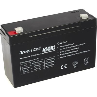 Batterie Green Cell AGM VRLA 6V 12Ah Sans entretien - Alimentation de secours Batterie Green Cell AGM VRLA 6V 12Ah Sans entretien - Alimentation de secours
