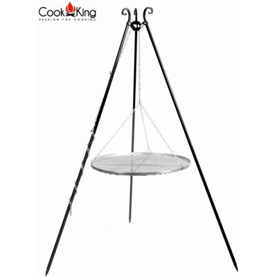 Griglia Tripode Argento Cook King - 180cm con griglia in acciaio inox Griglia Tripode Argento Cook King - 180cm con griglia in acciaio inox