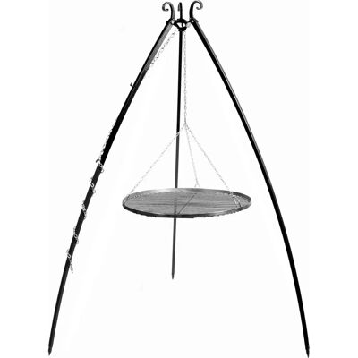 Cook King - Barbecue a treppiede in acciaio naturale 200cm con griglia 60cm Cook King - Barbecue a treppiede in acciaio naturale 200cm con griglia 60cm