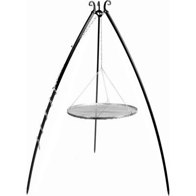 Barbecue Tripod in Acciaio Inox Cook King - 200cm - Griglia 80cm - Durevole & Pieghevole - Made in Europe Barbecue Tripod in Acciaio Inox Cook King - 200cm - Griglia 80cm - Durevole & Pieghevole - Made in Europe