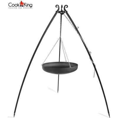 Cook King - Treppiede Barbecue con Wok - 200cm, Acciaio Naturale Cook King - Treppiede Barbecue con Wok - 200cm, Acciaio Naturale