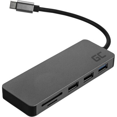 Green Cell AK50 Station d'accueil pour ordinateur portable - Argent - USB-C & HDMI 4K Green Cell AK50 Station d'accueil pour ordinateur portable - Argent - USB-C & HDMI 4K