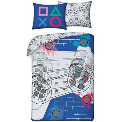 Playstation Space Controller Baumwoll Bettbezug - 140x200cm Playstation Space Controller Baumwoll Bettbezug - 140x200cm