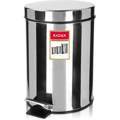 KADAX 5L Steel Pedal Waste Bin - Bathroom Trash Can KADAX 5L Steel Pedal Waste Bin - Bathroom Trash Can