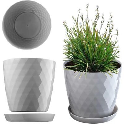 Kadax Kunststoff-Blumenvase mit Ständer - 20cm Grau Kadax Kunststoff-Blumenvase mit Ständer - 20cm Grau
