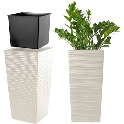 KADAX Creme Gartentopf mit Einlage - Gartenart KADAX Creme Gartentopf mit Einlage - Gartenart