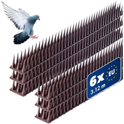 KADAX Kunststoff-Spikes 6 Stück 3,06m Braun - Vogelschutzspikes KADAX Kunststoff-Spikes 6 Stück 3,06m Braun - Vogelschutzspikes