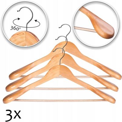 Perchas de Madera KADAX - Juego de 3 para Armario Perchas de Madera KADAX - Juego de 3 para Armario