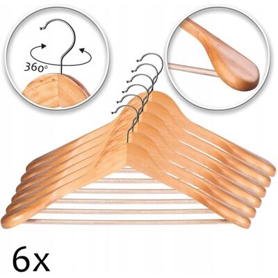 Conjunto de perchas de madera KADAX - 6 piezas Conjunto de perchas de madera KADAX - 6 piezas