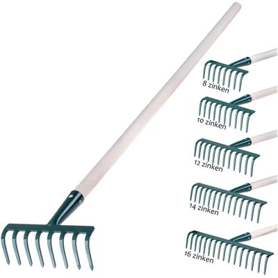 KADAX Gartenblattrechen mit Griff 8 Zähne - Gartengerät KADAX Gartenblattrechen mit Griff 8 Zähne - Gartengerät