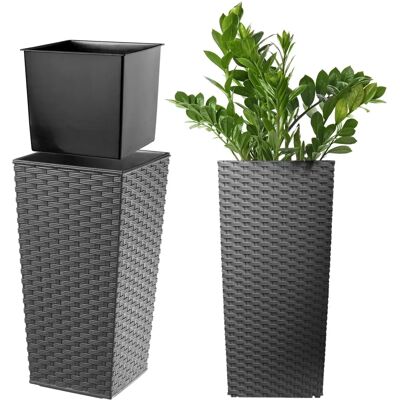 KADAX Hochwertiger Grafit-Garten Blumentopf mit Einsatz KADAX Hochwertiger Grafit-Garten Blumentopf mit Einsatz