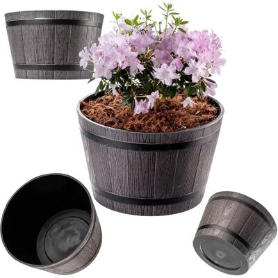 Kadax Wooden Pattern 30cm Flower Pot - Garden & Indoor Kadax Wooden Pattern 30cm Flower Pot - Garden & Indoor