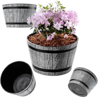 Kadax 30cm Graue Kunststoffblumentopf mit Einsatz & Ständer Kadax 30cm Graue Kunststoffblumentopf mit Einsatz & Ständer