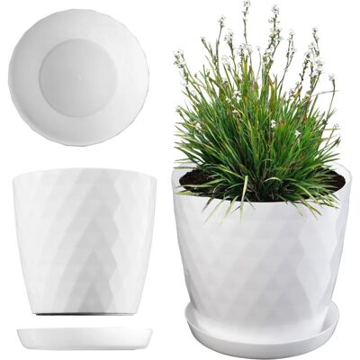 Vaso di plastica bianco con supporto 30cm Kadax Vaso di plastica bianco con supporto 30cm Kadax