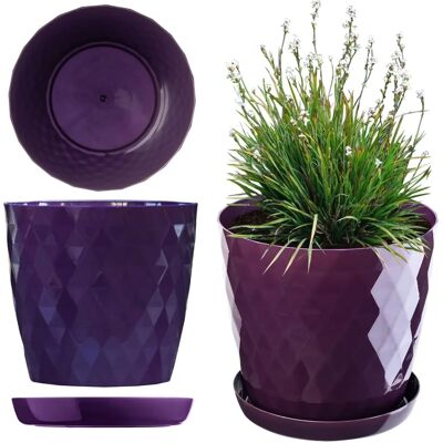 Vaso di fiori viola KADAX 16cm con supporto - Design moderno Vaso di fiori viola KADAX 16cm con supporto - Design moderno