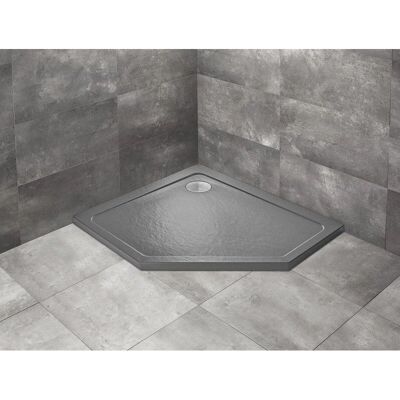 Radaway Doros Pt E Stone 100x80x5cm Lewy Antracytowy Brodzik Radaway Doros Pt E Stone 100x80x5cm Lewy Antracytowy Brodzik