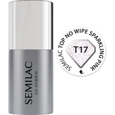 Semilac No Wipe Sparkling Pink UV Top Coat - Topcoat Semilac No Wipe Sparkling Pink UV Top Coat - Topcoat