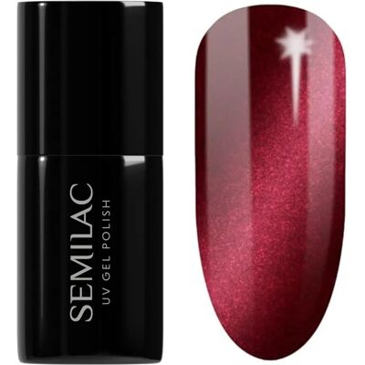 Semilac Model UV Hybrid Silk Effect - Gel Nail Polish - Red Candle Flash Semilac Model UV Hybrid Silk Effect - Gel Nail Polish - Red Candle Flash