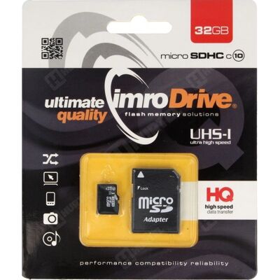 Imro 32GB MicroSDHC Klasse 10 Speicherkarte - MicroSDHC Adapter Imro 32GB MicroSDHC Klasse 10 Speicherkarte - MicroSDHC Adapter
