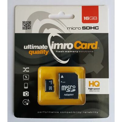 Imro 16GB microSDHC Muistikortti - Luokka 10, Adapter Imro 16GB microSDHC Muistikortti - Luokka 10, Adapter