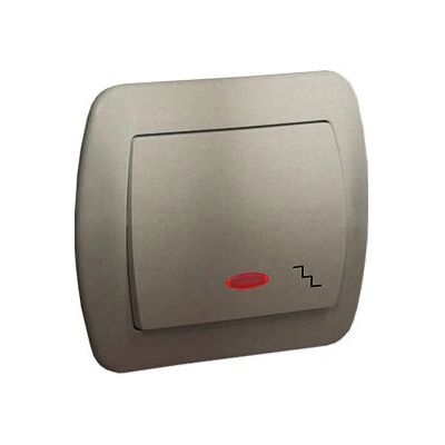 Interrupteur électrique en acier satiné Simon AW6L/29 - IP20 Interrupteur électrique en acier satiné Simon AW6L/29 - IP20