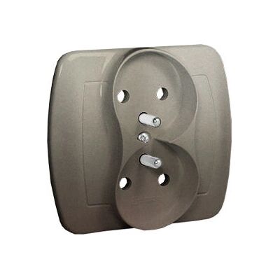 Kontakt-Simon AGZ2/29 Steckdose - Satin Steel Kontakt-Simon AGZ2/29 Steckdose - Satin Steel