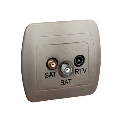 Kontakt-Simon - AZAR SAT3.1-P29 - Satin - socket-outlet Kontakt-Simon - AZAR SAT3.1-P29 - Satin - socket-outlet