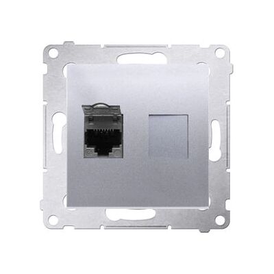 Kontakt-Simon D61E.01/43 Steckdose - Silber - Netzwerk Kategorie 6 Kontakt-Simon D61E.01/43 Steckdose - Silber - Netzwerk Kategorie 6