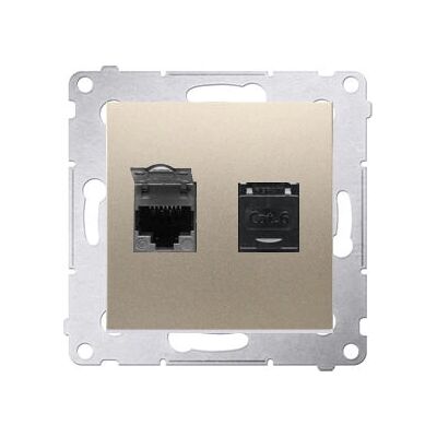 Prese di rete doppie RJ45 Kontakt-Simon D62.01/44 - Oro opaco Prese di rete doppie RJ45 Kontakt-Simon D62.01/44 - Oro opaco
